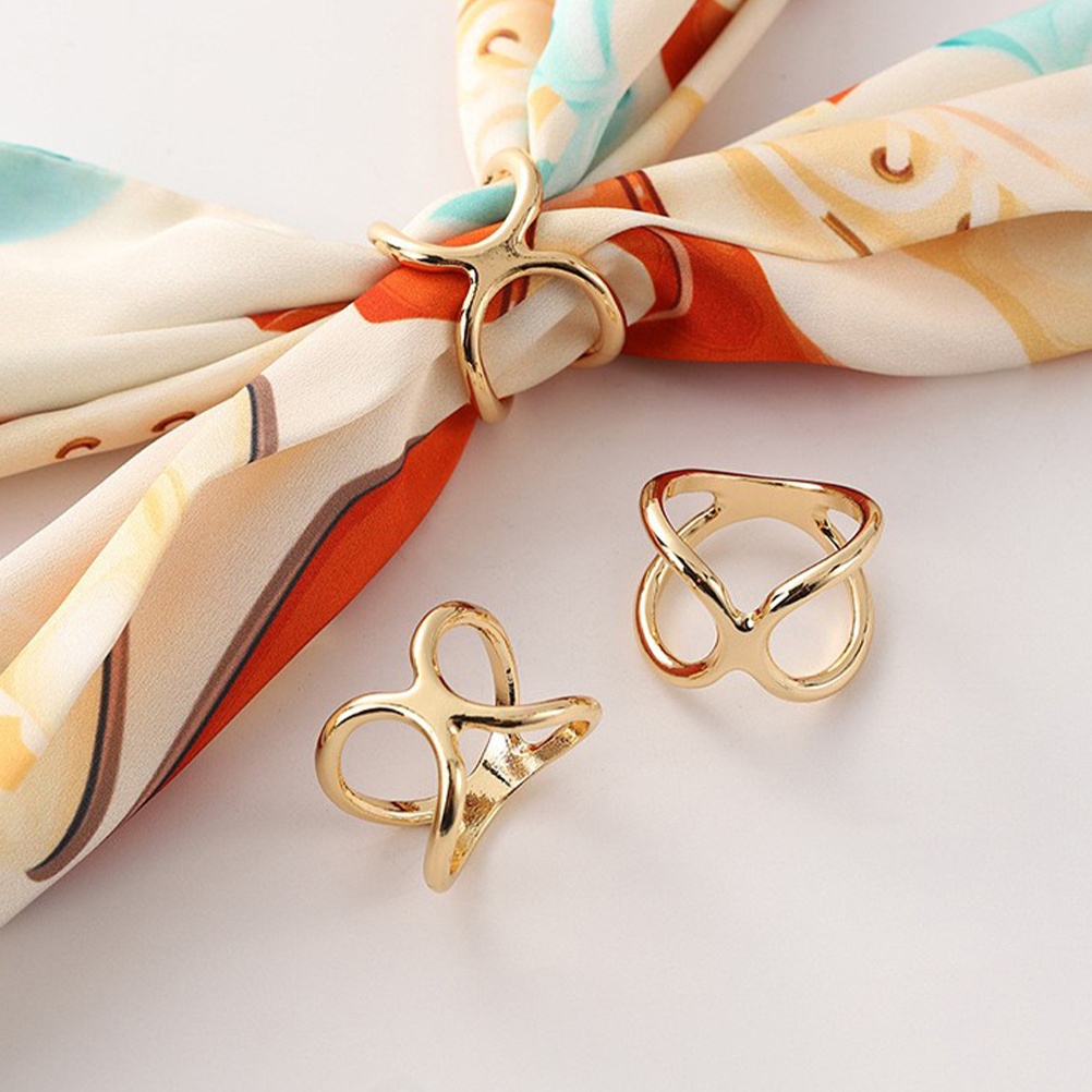 Wedding Zone - 3pcs X Shaped Alloy Scarf Ring