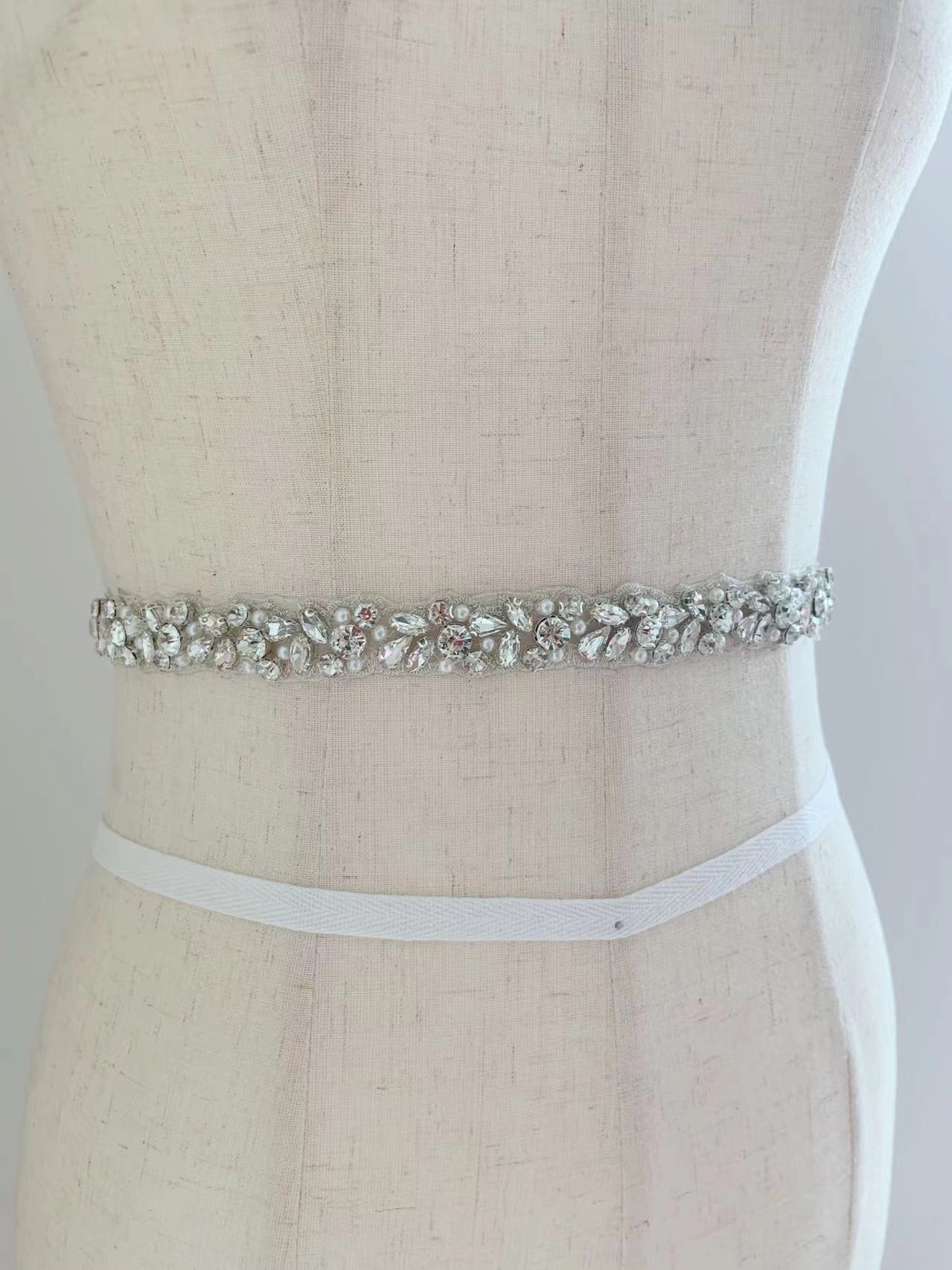 1 Yard/5 Yards Silver Crystal  - đánh giá và giá Bridal Sash Ribbon