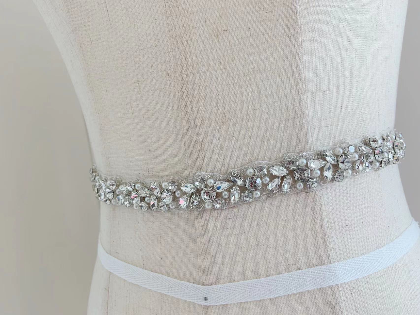 1 Yard/5 Yards Silver Crystal  - đánh giá và giá Bridal Sash Ribbon