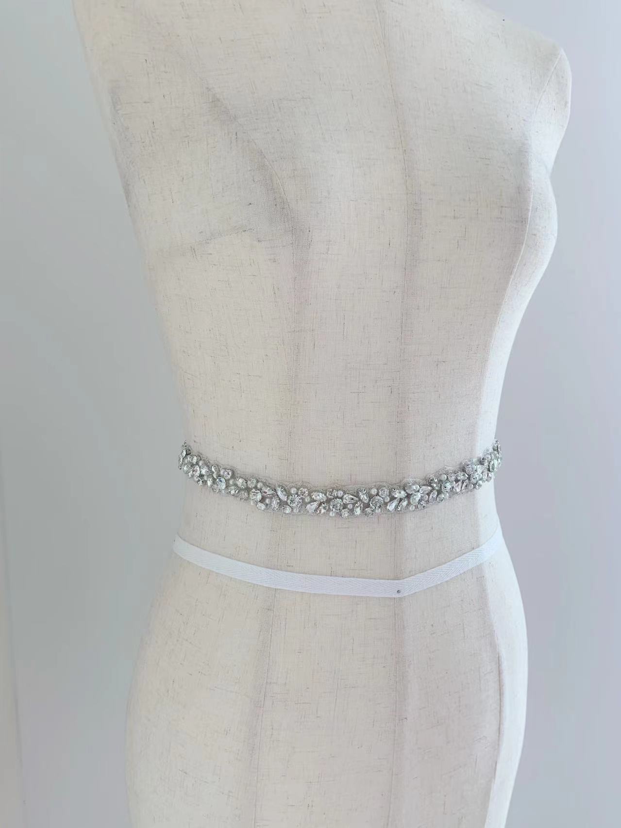1 Yard/5 Yards Silver Crystal  - đánh giá và giá Bridal Sash Ribbon