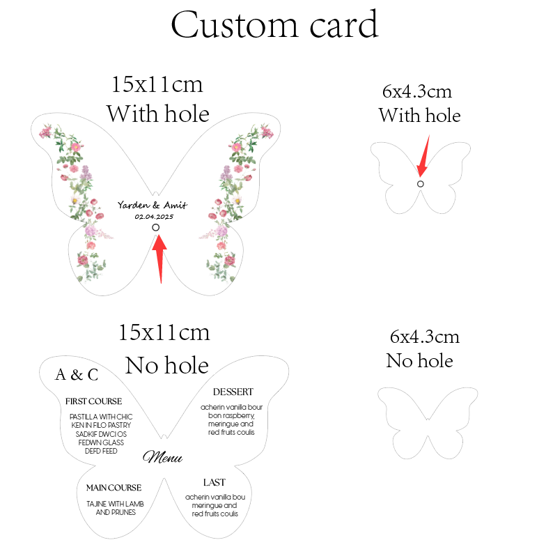 Custom Elegant Butterfly Menu  - đánh giá và giá Wedding Supply Business