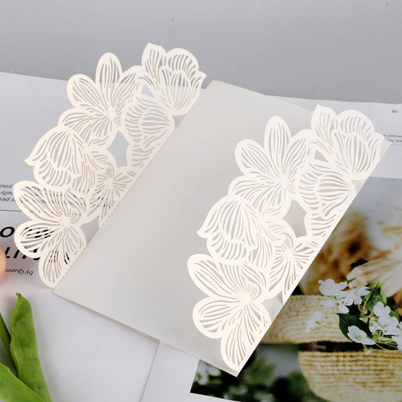 50pcs/lot White Laser Cut Wedd - đánh giá và giá Wedding Supply Business