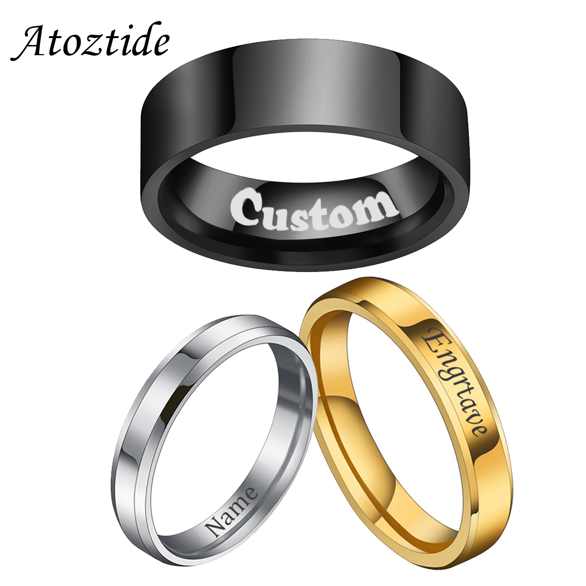 Atoztide 4/6/8Mm Cá Tính Khắc  - đánh giá và giá Wedding Zone