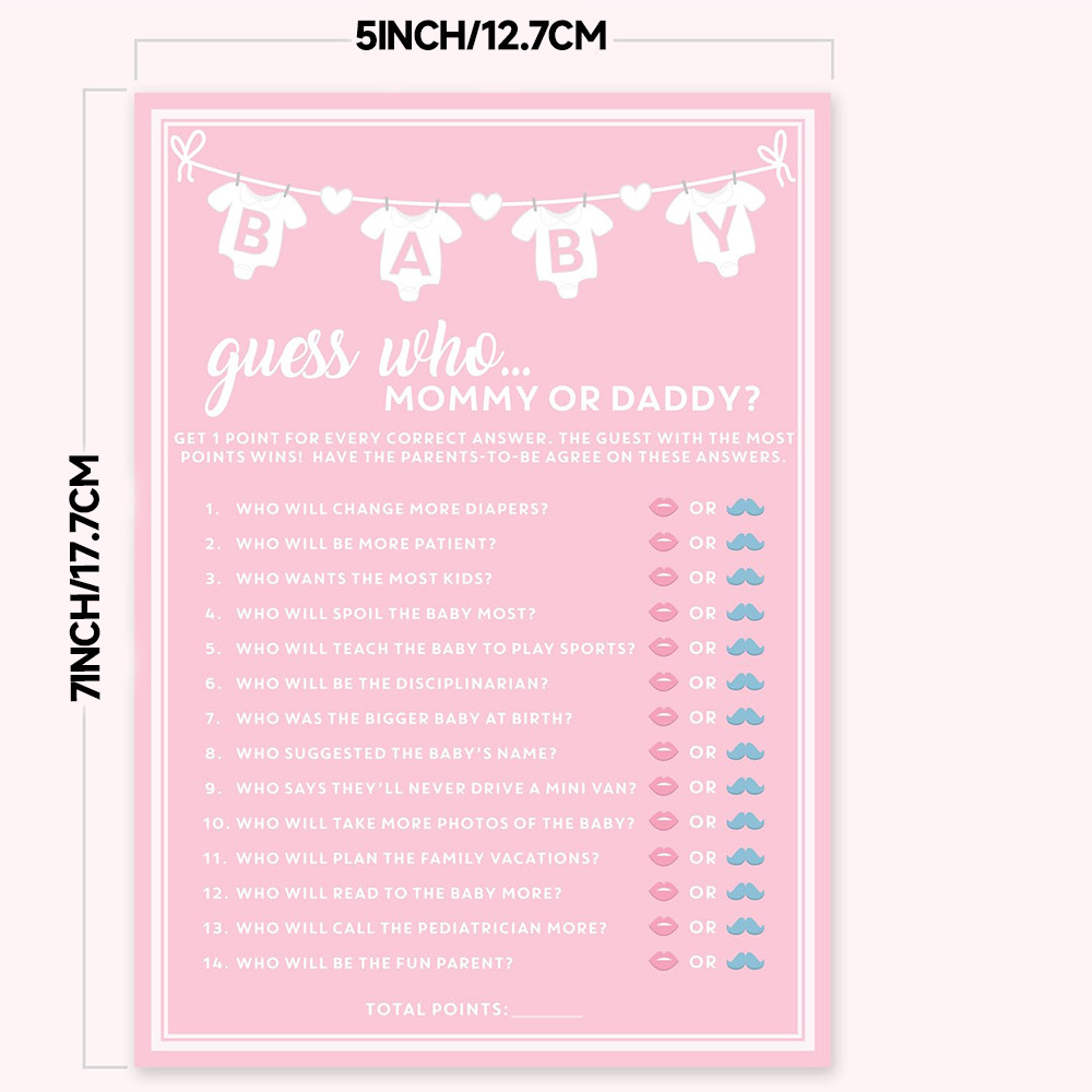 10pcs Baby Shower Guess Who Mo - đánh giá và giá Wedding Supply Business