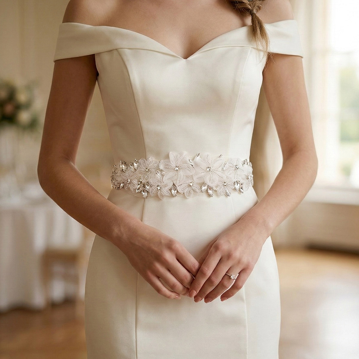 Romantic 3D Floral Bridal Belt - đánh giá và giá Bridal Sash Ribbon