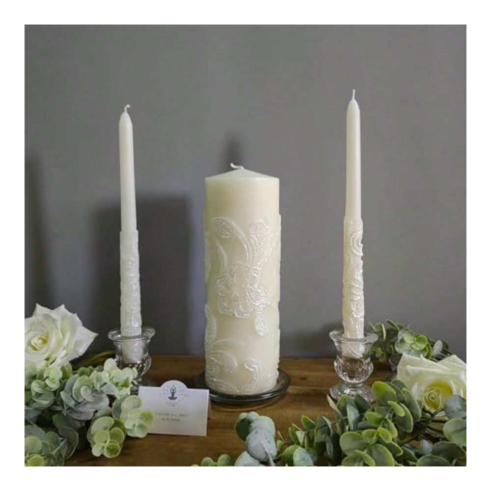 Inch High Cream Wedding Unity  - đánh giá và giá Unity Candle Set