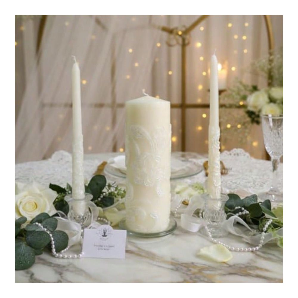 Inch High Cream Wedding Unity  - đánh giá và giá Unity Candle Set