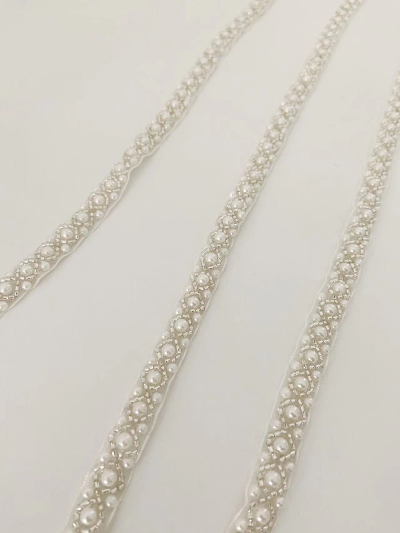 Top Quality Off White Pearl Be - đánh giá và giá Bridal Sash Ribbon