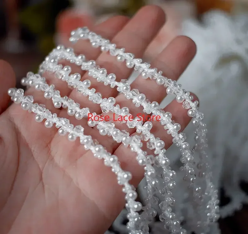 3 Yards Pearl lace trim, pearl - đánh giá và giá Bridal Sash Ribbon