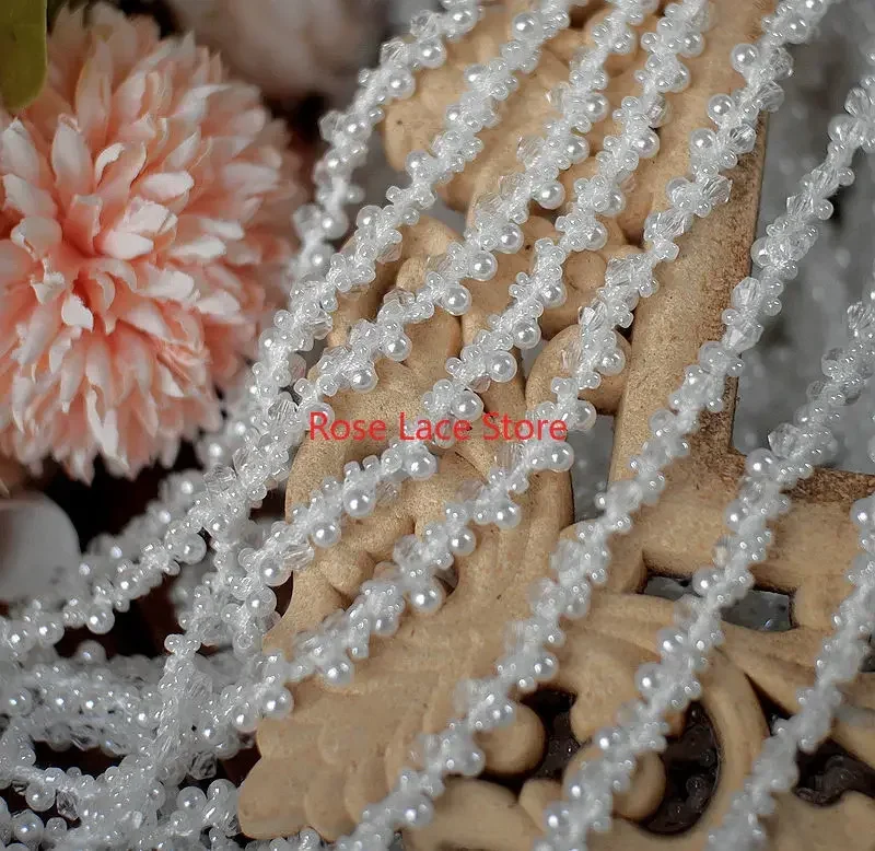 3 Yards Pearl lace trim, pearl - đánh giá và giá Bridal Sash Ribbon