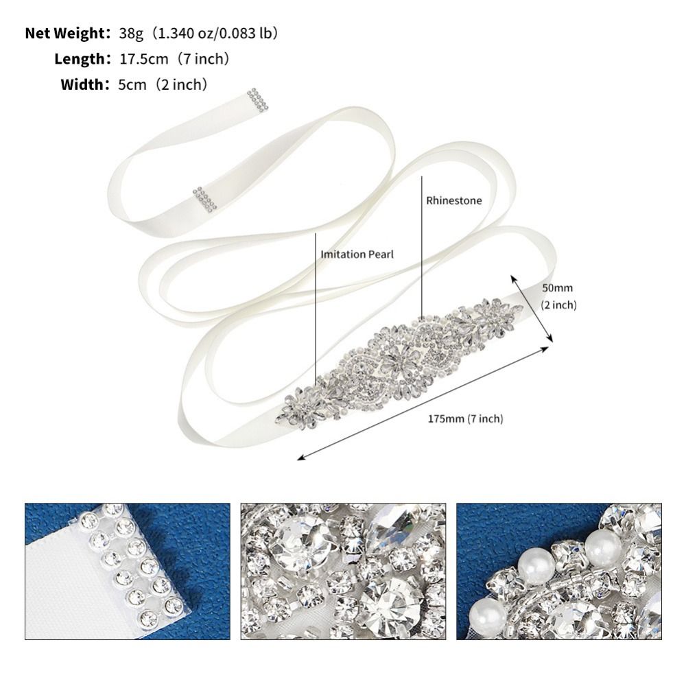 Sweet Silver Wedding Rhineston - đánh giá và giá Bridal Sash Ribbon