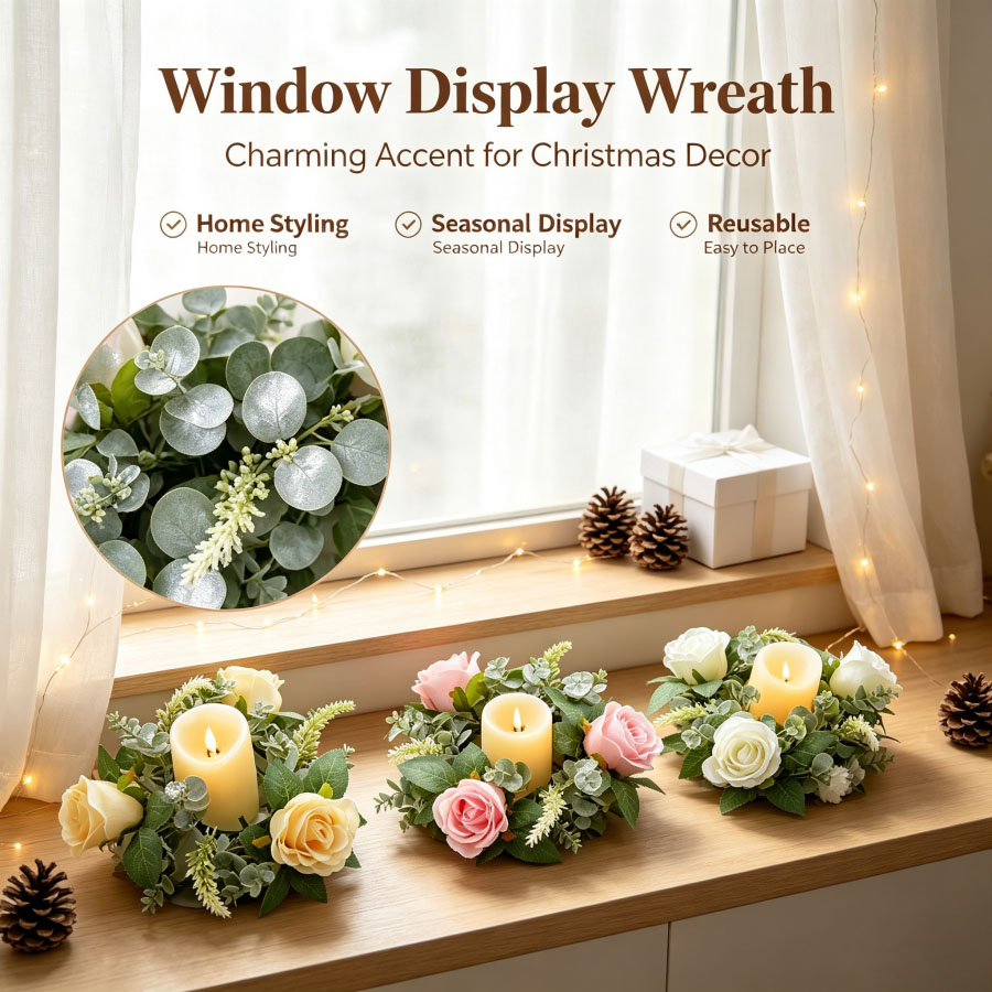 Artificial Rose Wreath Shaped  - đánh giá và giá Unity Candle Set
