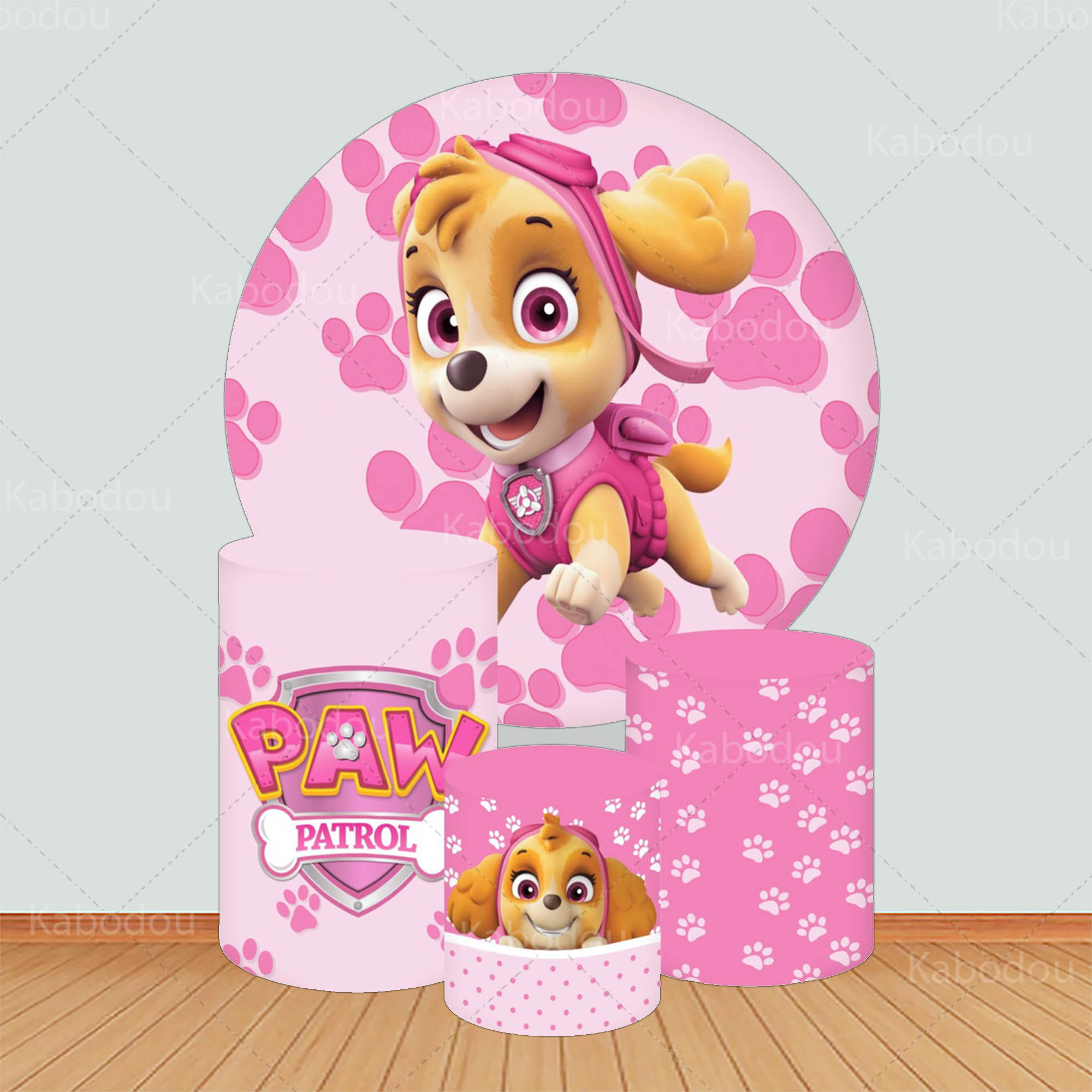 Patrols Round Backdrop Pink Sk - đánh giá và giá Photo Booth Prop